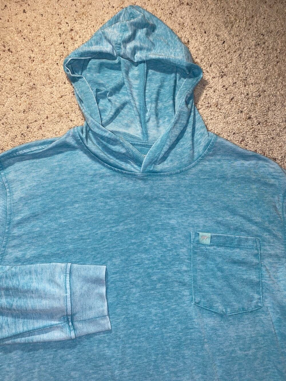 Southern Point Oceanside Beach Blue Pullover Hoodie Mens Large Lightweight Shirt
